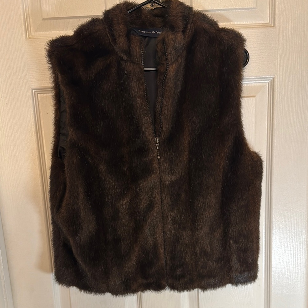 Preston & York Dark Brown Faux Fur Vest